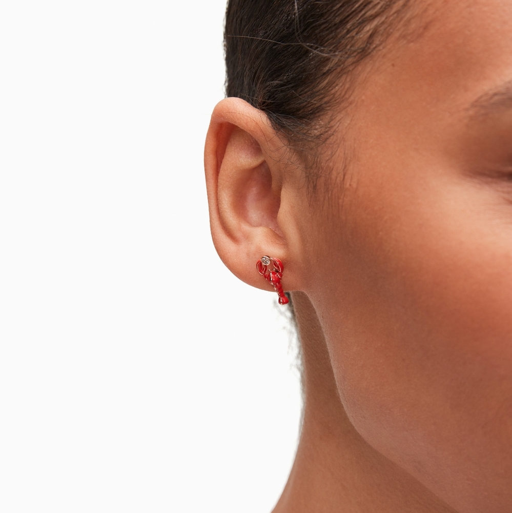 NEW Kate Spade Love Lobster Stud Earrings - Picture 3 of 6